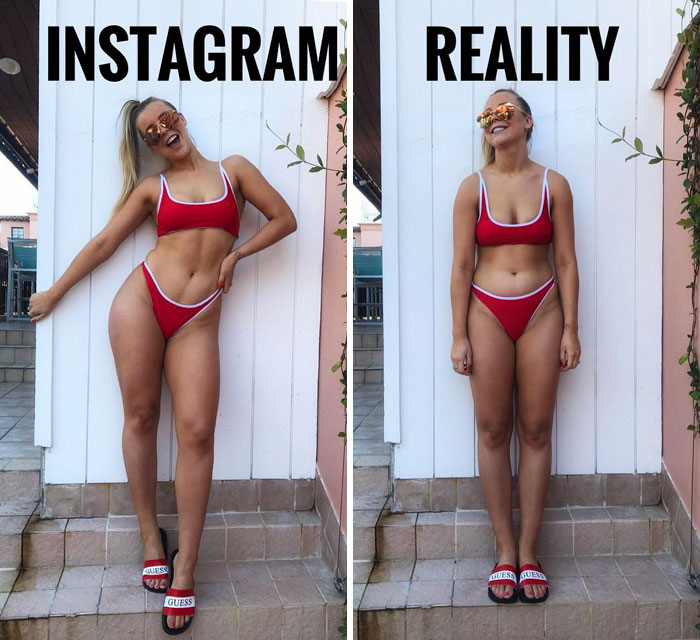 Una blogger mostra quanto possono essere false le foto su Instagram