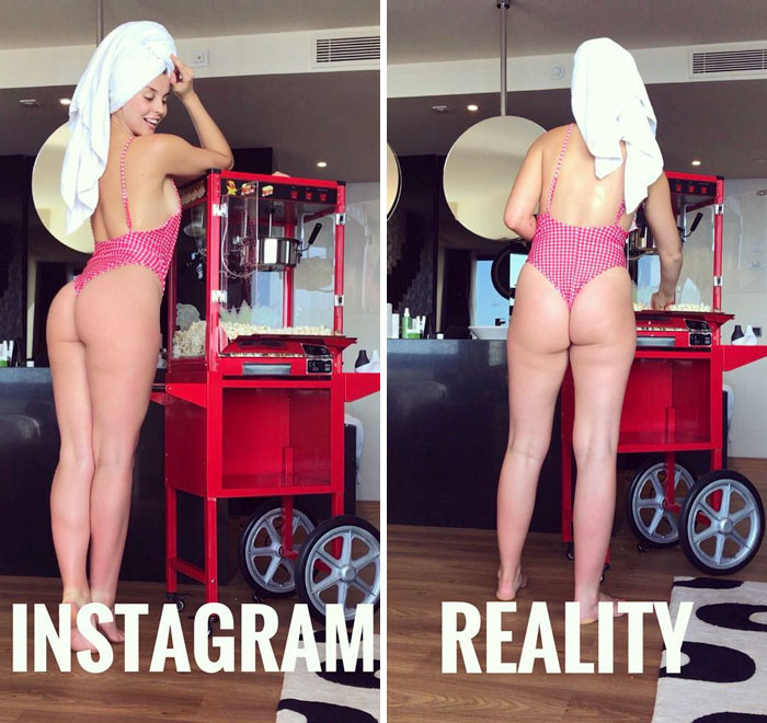 Una blogger mostra quanto possono essere false le foto su Instagram