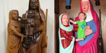 Parrocchiana spagnola colora e rovina le statue antiche del 1400