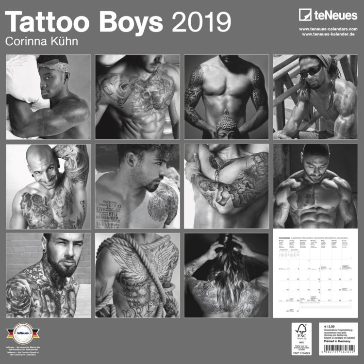 2019 Tattoo Boys Calendar - Photography Calendar